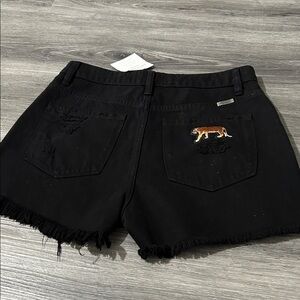 Judith‎ March Black Distressed Jean Shorts